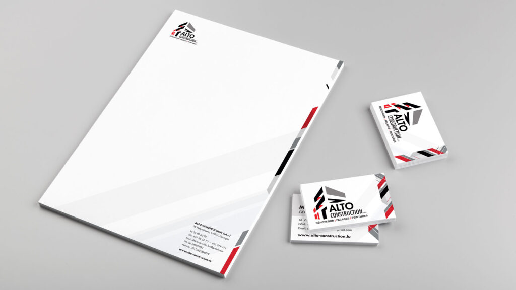Substance-creative-Alto-rebranding letterhead and business card