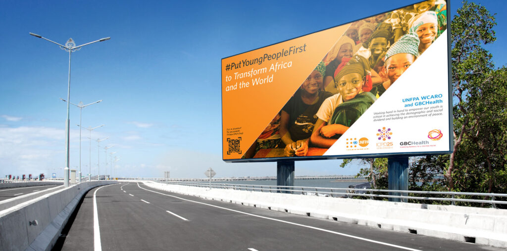 Substance designed billboard for UNFPA campaign, by a motorway