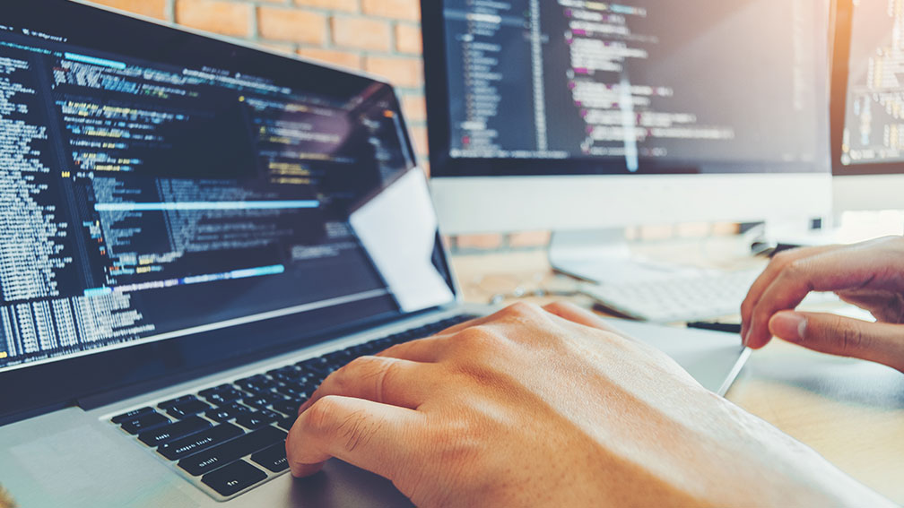 image of coding on laptop for web development