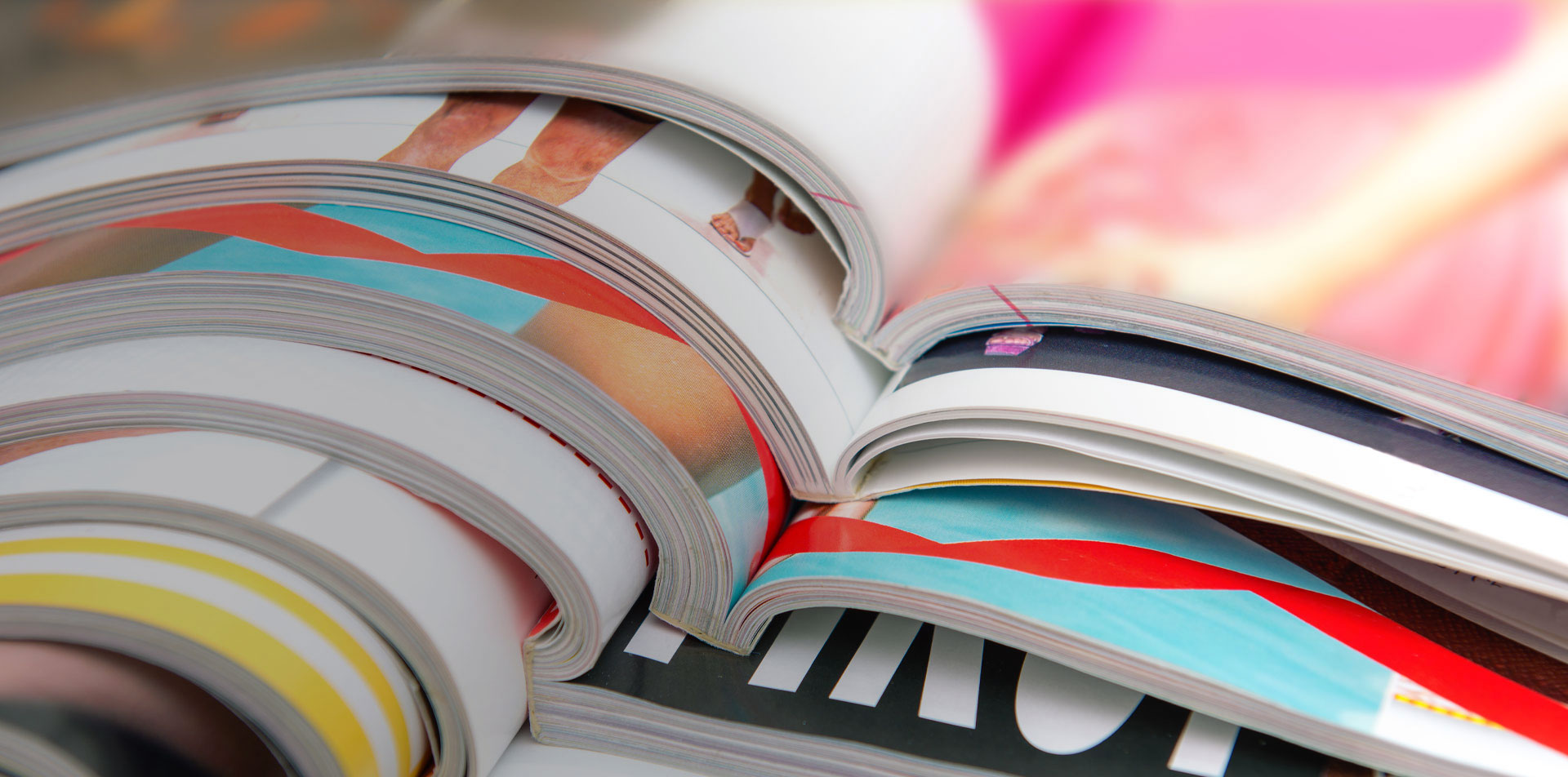 publishing hero image of a close up of magazines